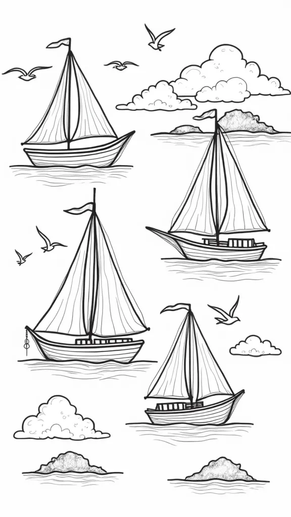 sailboat coloring pages